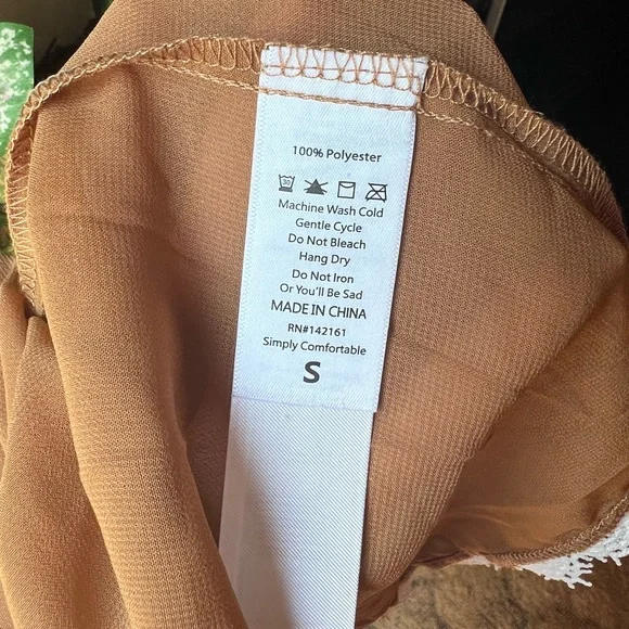 NWT LuLaRoe Womens Chloe Kimono Sz S Brown w White Lace Trim Short Sleeve NWT - Picture 3 of 16